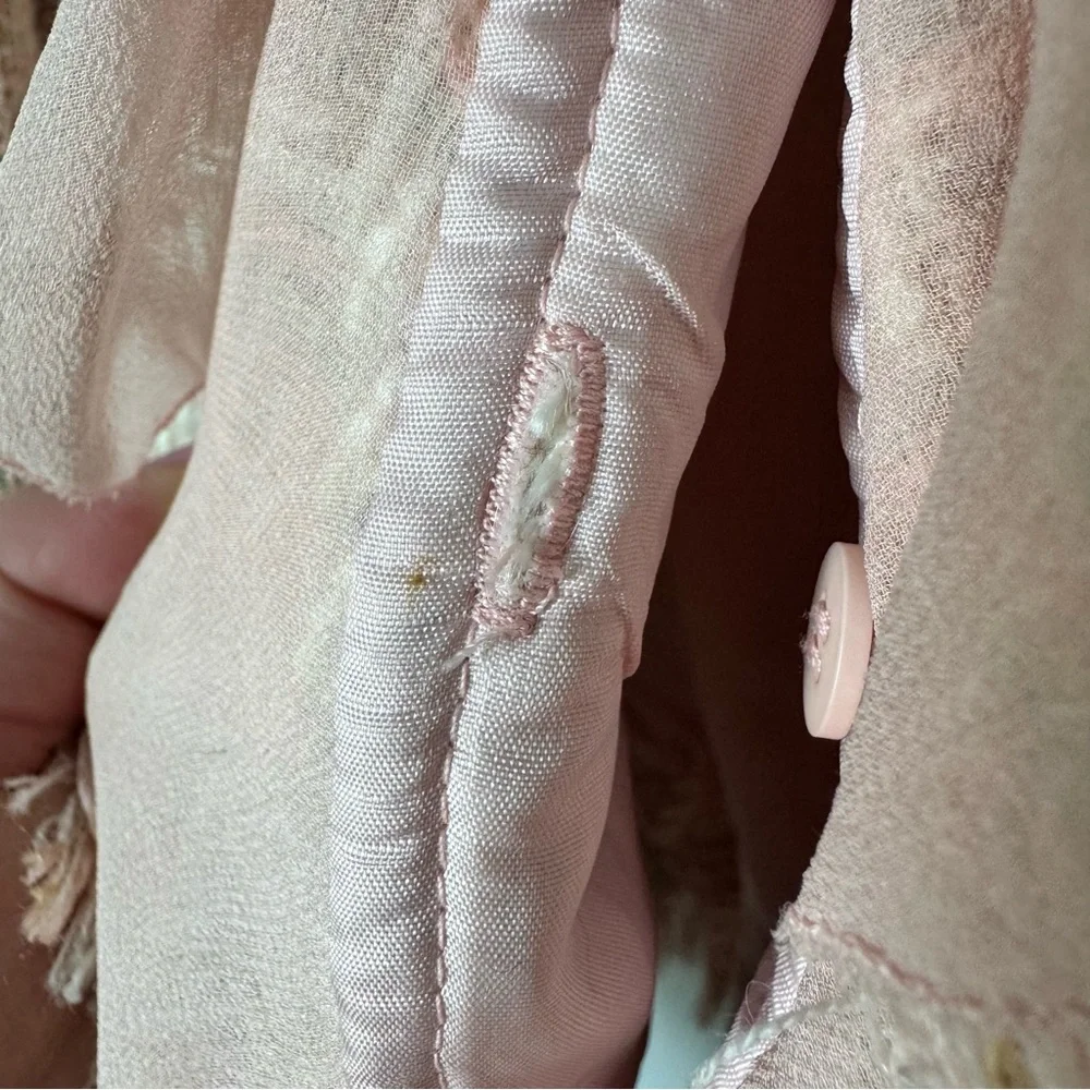 Vintage Albert Nipon Coral Pink Tweed Jacket Size 8 Wool Silk Accents Floral Pin - Picture 10 of 16